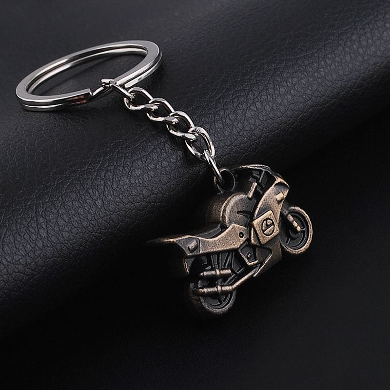 Creative simulation retro 3D motorcycle keychain men's metal motorcycle key chain holiday small gift