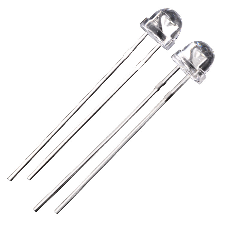 Haolaiguang in-line led light emitting diode f5/5mm straw hat long legs transparent edge in-line LED lamp beads