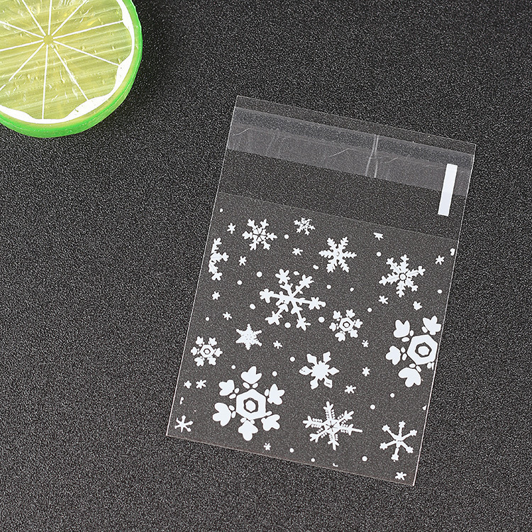 Factory direct baking packaging transparent snowflake self-sealing bag moon cake snowflake crisp cosmetic packaging bag 100/piece