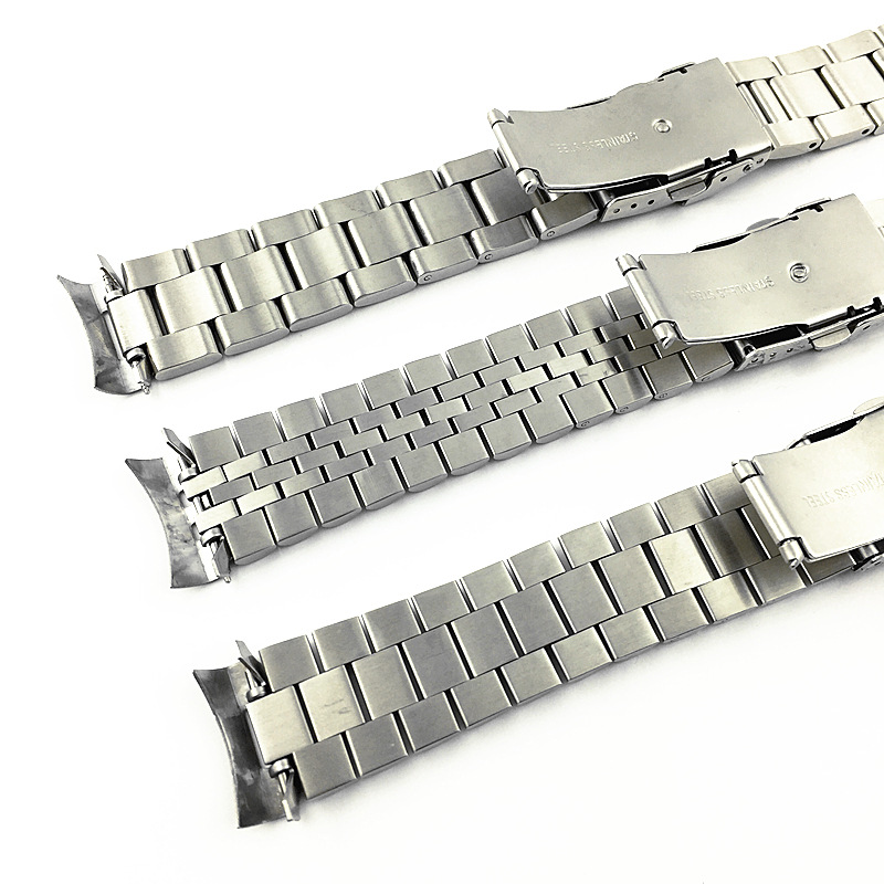 Fine SKX009 series steel belt solid stainless steel strap five beads diving cow ring steel watch chain 20 22mm accessories