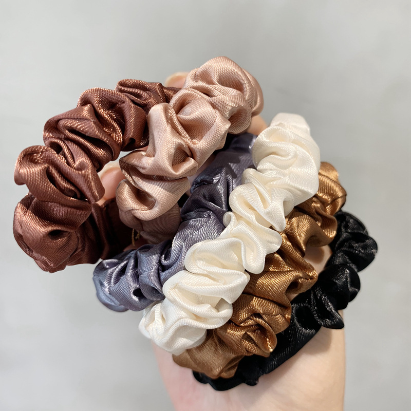 6 Pack Ins Elegant French Satin Hair Ring All-match Basic Imitation Silk Hair Cord Headline South Korea Hair Accessories Headwear