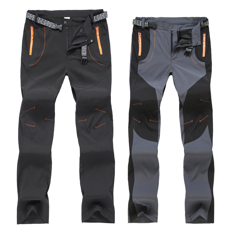 Men's Autumn and Winter Fleece Thickened Warm Soft Shell Pants Waterproof Windproof Rush Pants Outdoor Sports Climbing Pants Women's Cross-Border