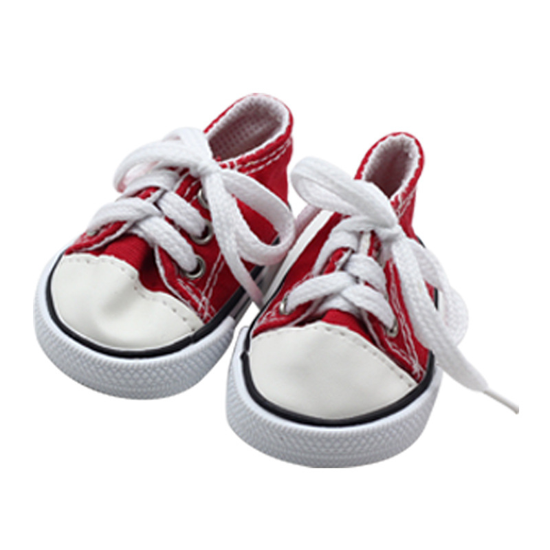 18 Inch American Summer Doll Canvas Shoes Doll Toy Doll Fashion Sneakers Doll Strap Canvas Shoes