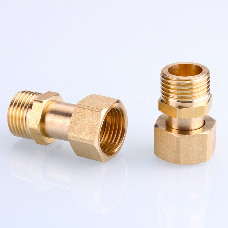 All copper thickened Union tee joint water pipe gas pipe 4 points copper joint fittings inner wire outer wire Union tee