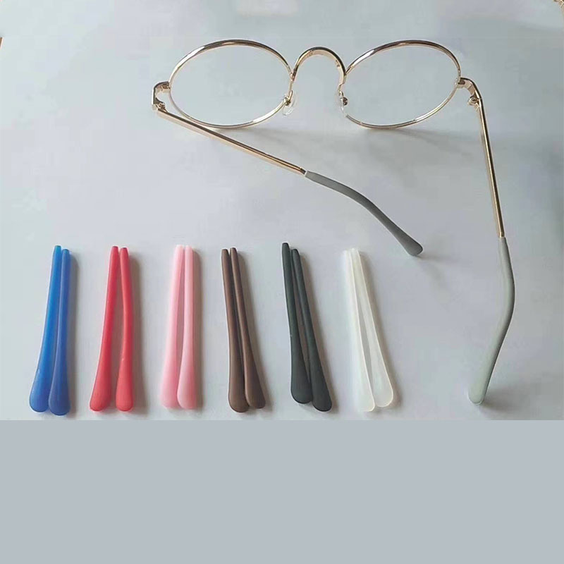 Single head round hole foot cover non-slip silicone glasses leg cover glasses accessories sunglasses round needle metal glasses leg cover spot