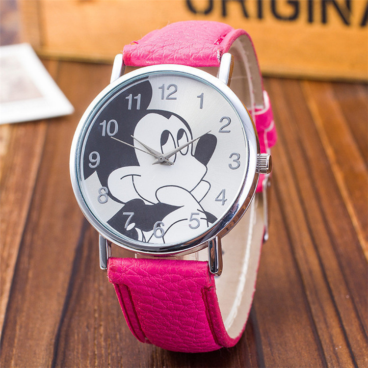 Children's Watch Boys Girls Cartoon Mickey Casual Belt Cute Mickey Mouse Anime Quartz Electronic Children's Watch