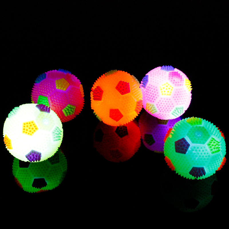 Flash elastic barbed ball massage ball 6.5cm sounding luminous football massage ball toy stall toys wholesale