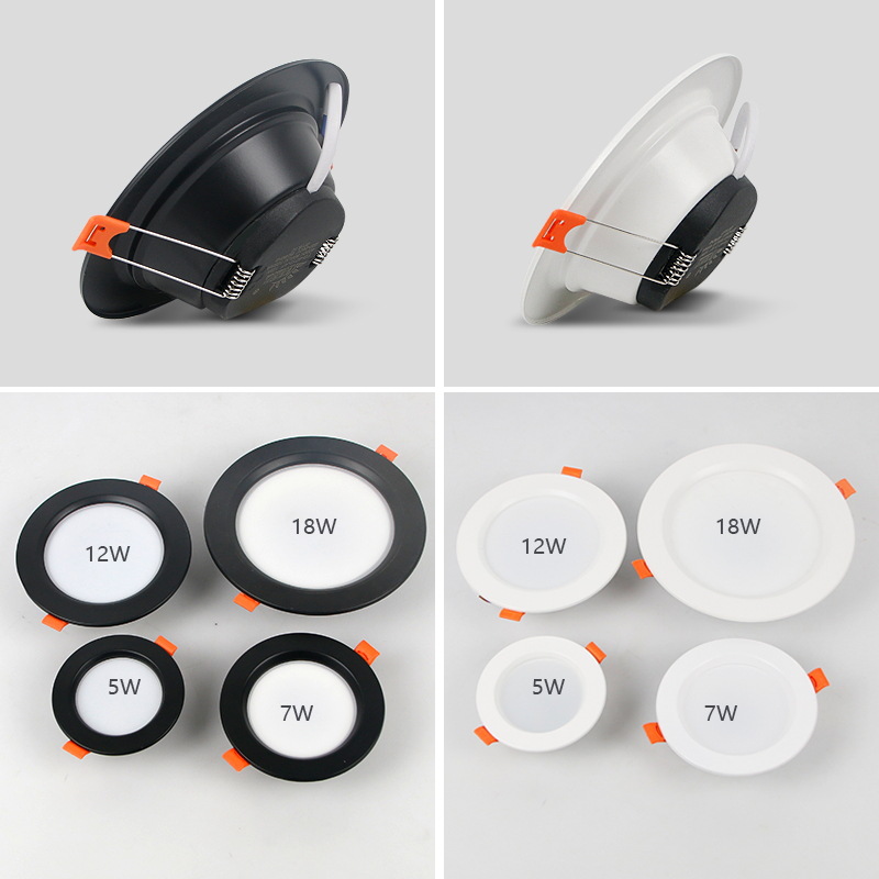 led downlight black embedded ceiling lamp living room ceiling opening 7.5cm 8 10cm hole lamp three-color dimming