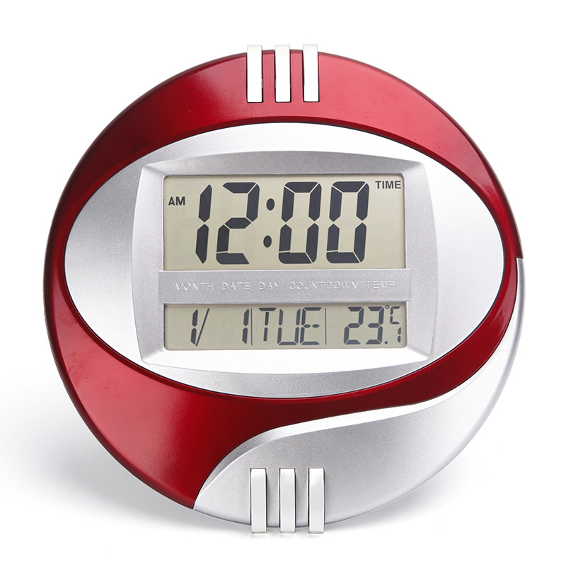 Factory Sales Living Room Bedroom Wall Clock Modern Creative Mute Wall Clock Electronic Clock LCD Display 3885 Large Character Clock