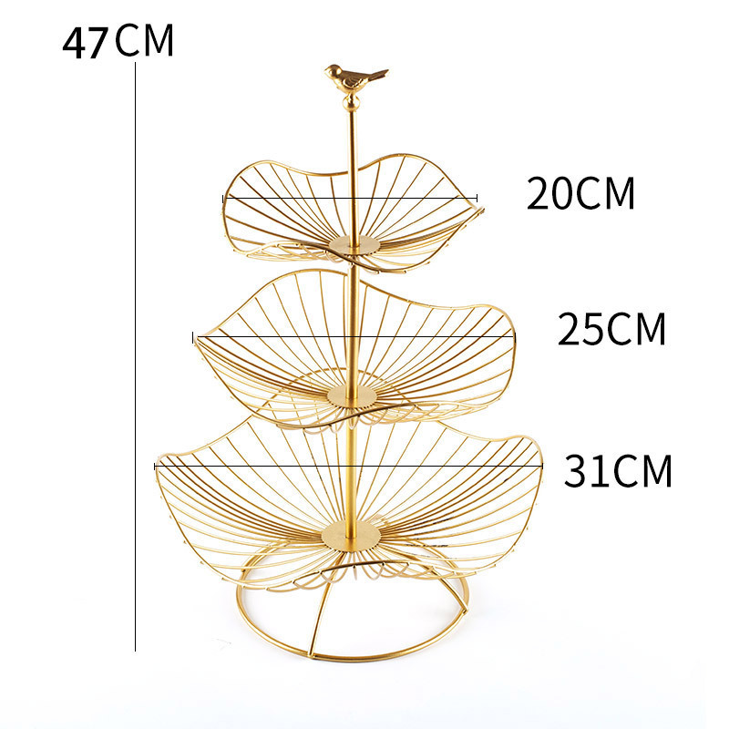 北欧スタイルのフルーツプレートリビングルーム家庭用三層フルーツバスケットモダンシンプルな多層収納スナックバスケット|undefined