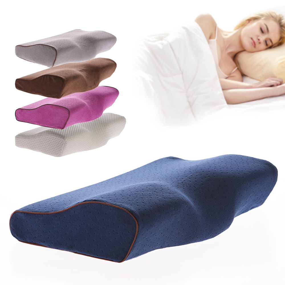 New cervical butterfly memory pillow wholesale slow rebound butterfly pillow snoring pillow velvet memory cotton pillow set
