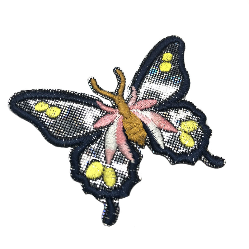 PU color cloth butterfly embroidery cloth stickers small adhesive patch clothes luggage decoration repair subsidies factory spot