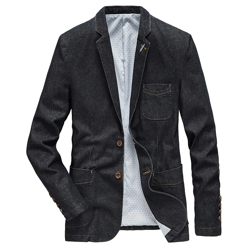 New cross-border jacket men's youth thin middle-aged handsome slim suit spring and autumn Denim jacket business casual