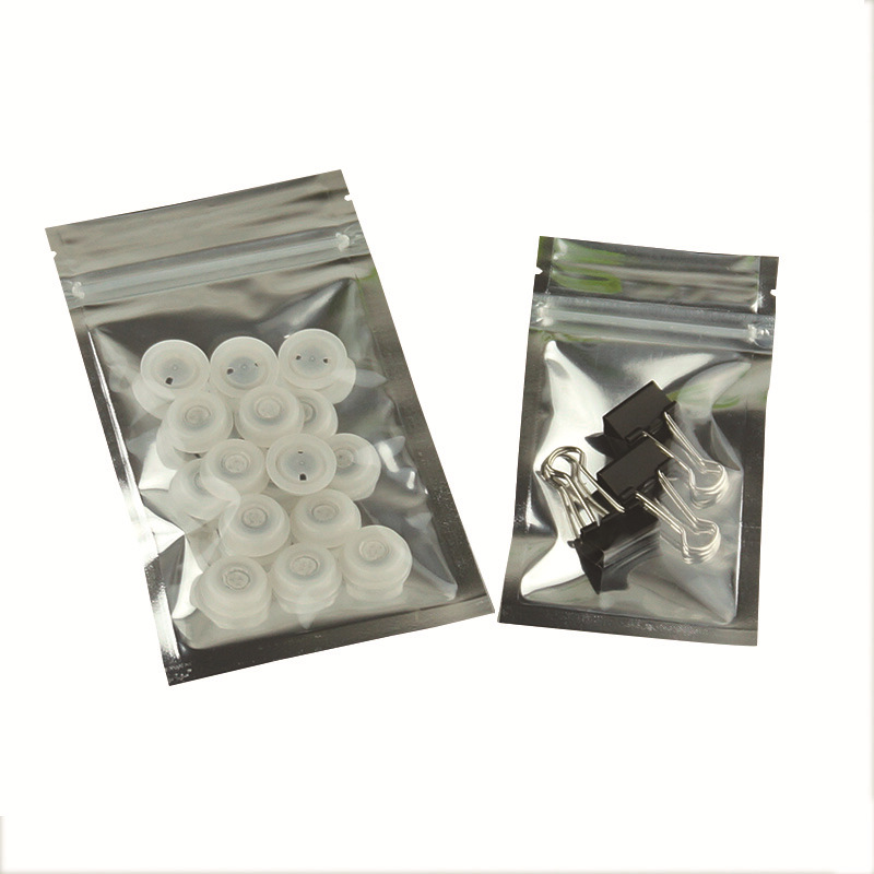 Spot aluminized Yin and Yang self-sealing bag aluminized zipper sealing pocket flat bottom pull bone bag earphone data cable packaging