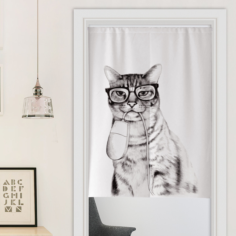 Nordic ins Door Curtain Restaurant Kitchen Bathroom Cotton Linen Fabric Toilet Curtain Japanese Partition Curtain
