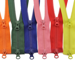 Resin zipper No. 5 down jacket double zipper clothes long zipper accessories sleeping bag two-way double zipper pull
