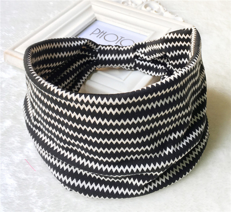 Bohemian European and American Popular Sports Yoga Hair Band Sweat-absorbent Stretch Cotton Headband Ultra-wide Women's Knot Hair Accessories