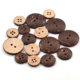 In stock supply coconut button two-eye four-eye shirt children's button coconut jewelry button coconut shell wooden buckle wholesale