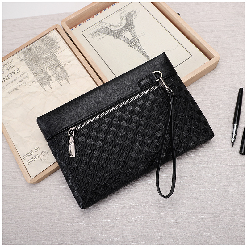 Men's handbag business casual large-capacity handbag men's soft leather IPAD clutch bag envelope bag trendy