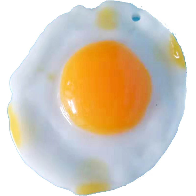 Food and play creative simulation food resin fried egg keychain pendant poached egg backpack hanging gift 2 yuan shop