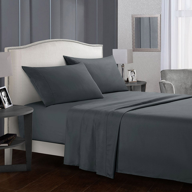 Liandao cross-border Amazon home textile foreign trade bed plain four-piece set factory bed sheet pillowcase solid color four-piece set