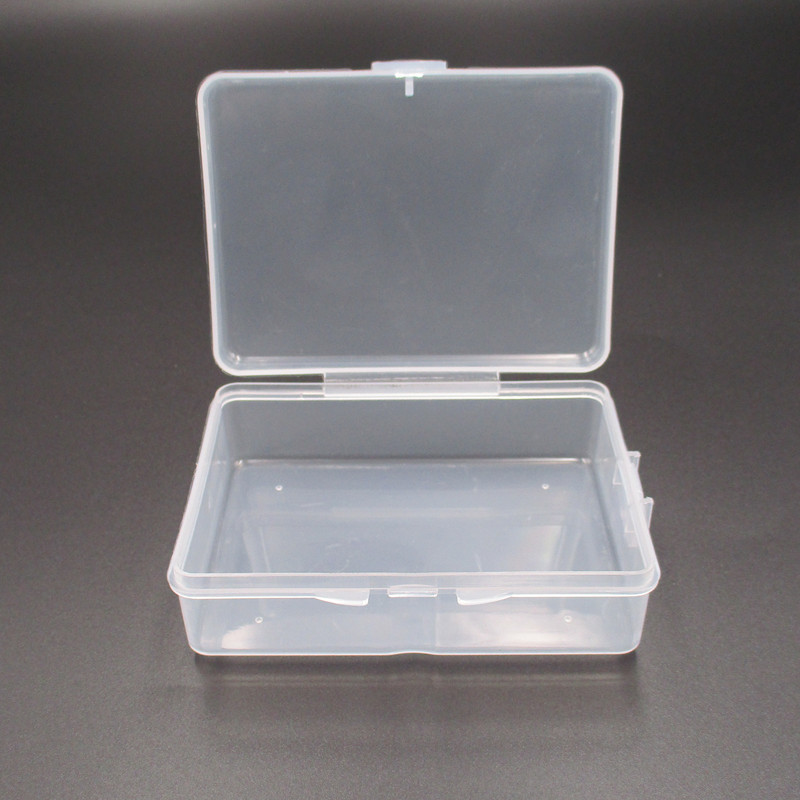 Transparent rectangular plastic lock empty box sample box with components packaging box tool storage box wholesale
