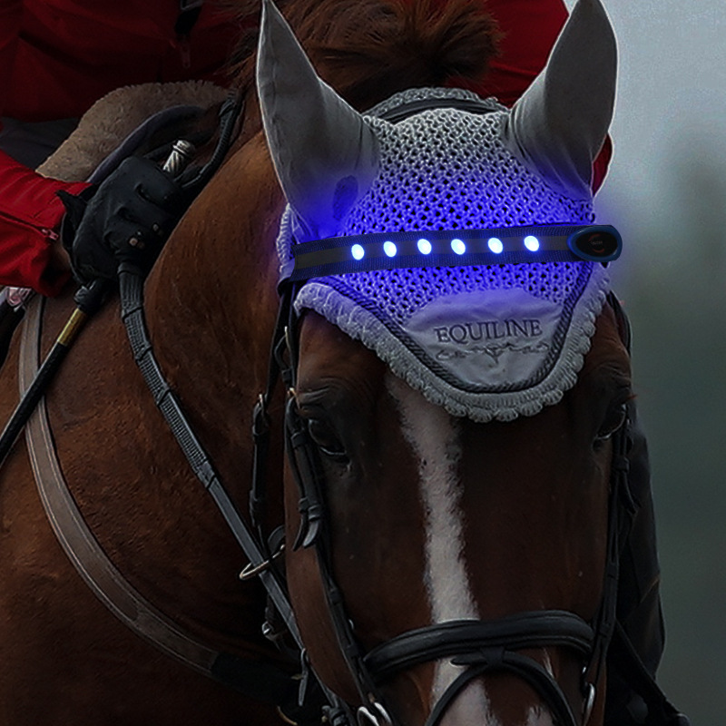 屋外乗馬スポーツ用品 LED 点灯馬ケージヘッド装飾ストリップ光る結束バンドヘッドバンド|undefined