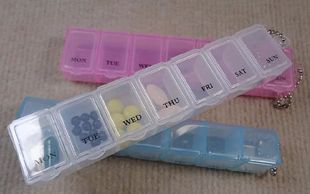 Direct selling week seven portable plastic medicine box exquisite 7 days small Medicine Box Week storage box can be printed