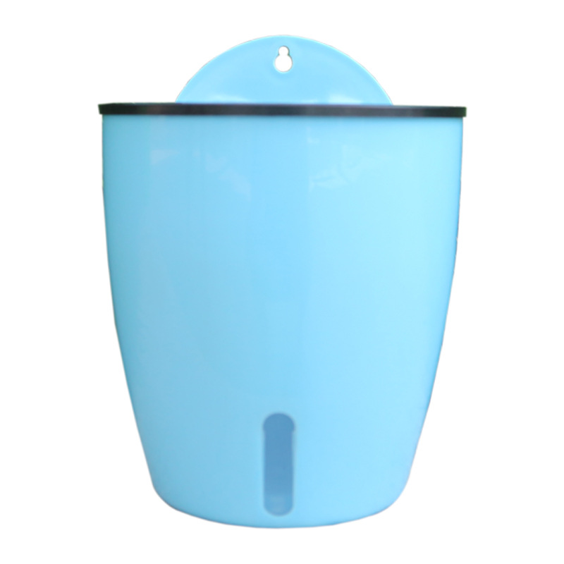 Wall-mounted flower pot lazy flower pot automatic water absorption visible water level plastic flower pot office green radish wall-mounted flower pot