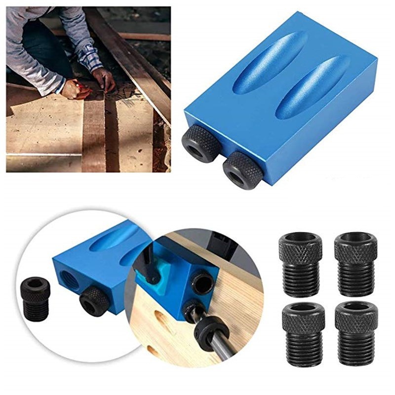 Woodworking inclined hole locator 15 "woodworking drilling locator inclined hole locator positioning drill Blue Gray