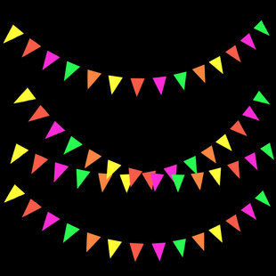 4.4 meters fluorescent pennant paper flower fluorescent paper string decoration party party flag fluorescent layout decoration