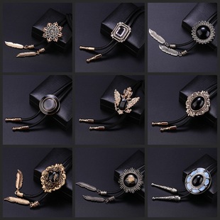 Korean Fashion Eagle Baroque Polo Tie Suit Shirt Gem Tie Tie Necklace Factory Outlet