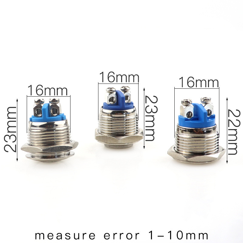 16/19/22mm 金属按钮开关 复位 平/高/球头 防水 喇叭门禁开关