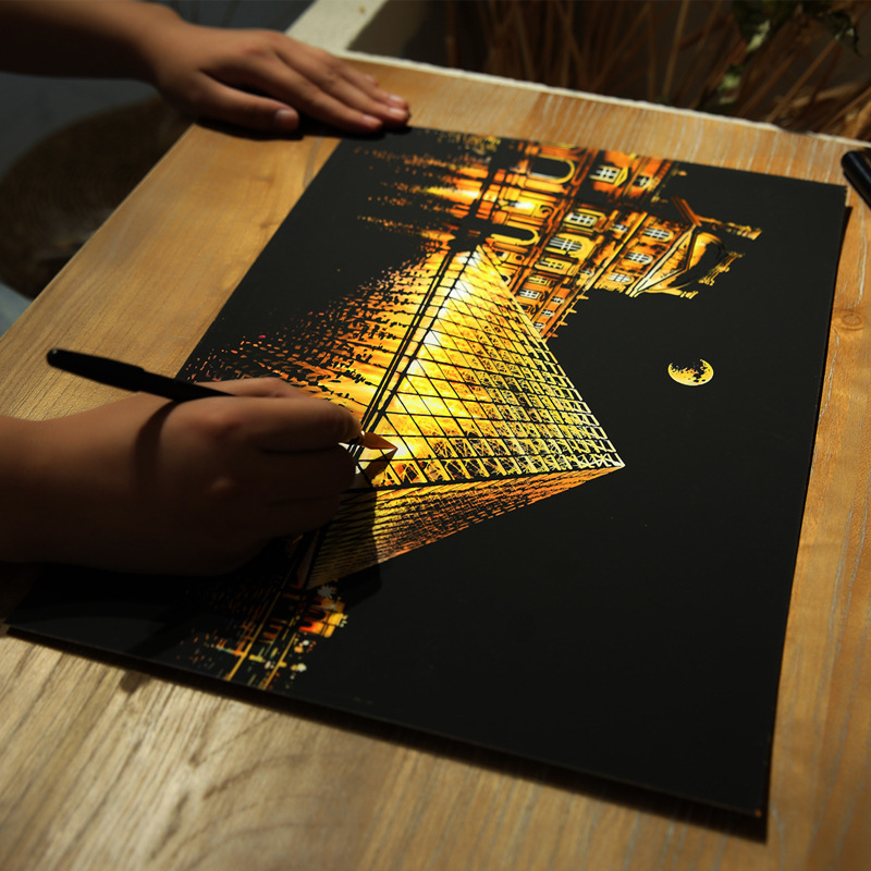 YUELU YUELU Colorful City Ⅲ Adult City Night Scenery Scratch Creative diy Handmade Scratch Factory Outlet
