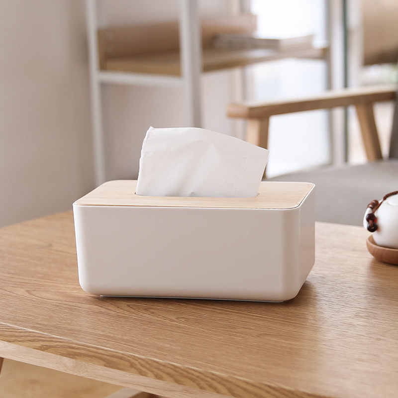Japanese Style Bamboo and Wood Tissue Box Living Room Coffee Table Simple Paper Box Napkin Paper Box Household Paper Box Household Paper Box Household Paper Box Household Roll Paper Tube