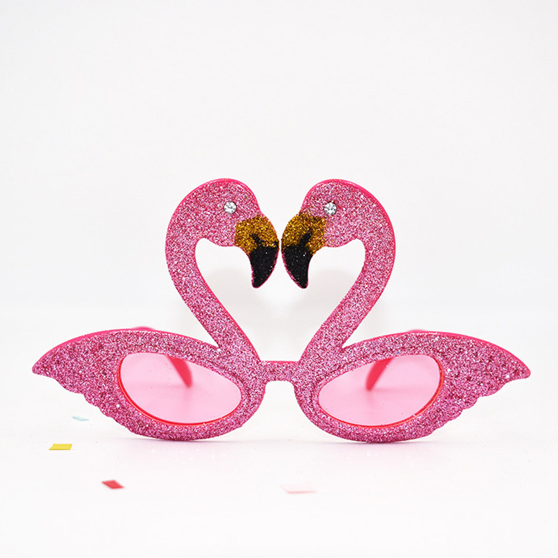 Cross-Border Wholesale Glitter Flamingo Sunglasses Hawaiian Glasses Beach Party Birthday Party Funny Glasses