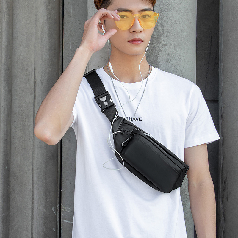 Fashion trendy waist bag neutral waterproof crossbody bag outdoor riding messenger bag men's chest bag multifunctional mobile phone bag