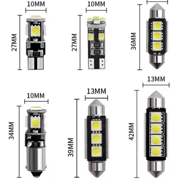 23 個車内読書灯 T10 5050 W5w 二重尖ったデコードセット LED 車のライトさまざまな車両に適しています|undefined