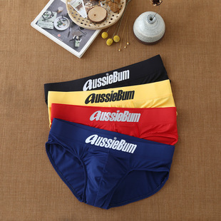 Men's Briefs Milk Silk Low Waist Stretch Pocket Body-Fit Comfortable aussiebum