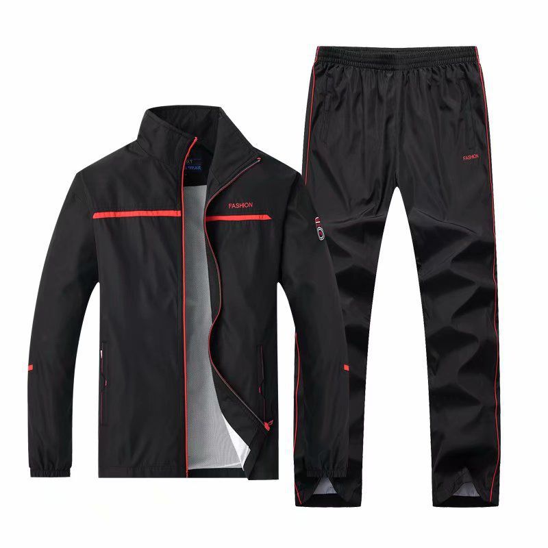 Spring and autumn middle-aged men's sportswear large size outdoor leisure sports suit men's father suit cross-border generation