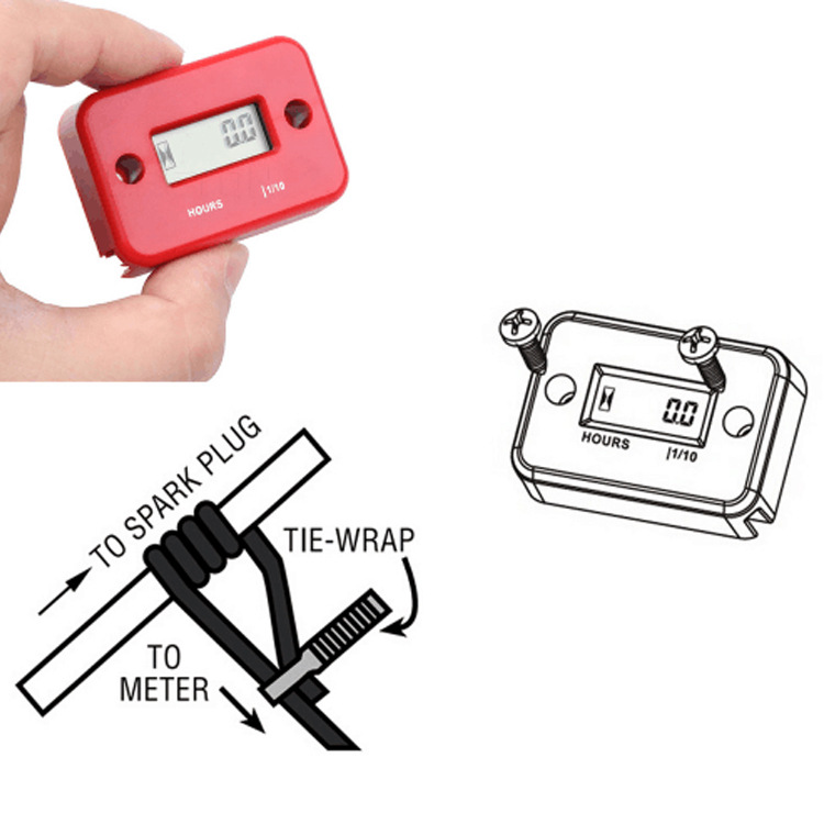 Timer motorcycle motorboat ATV LCD Induction hour meter2 Punch 4 Punch timer