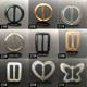 Resin Waist Buckle Day Clothes Corner Knot Buckle Shirt T-shirt Corner Buckle Round Buckle Three-gear Silk Scarf Buckle