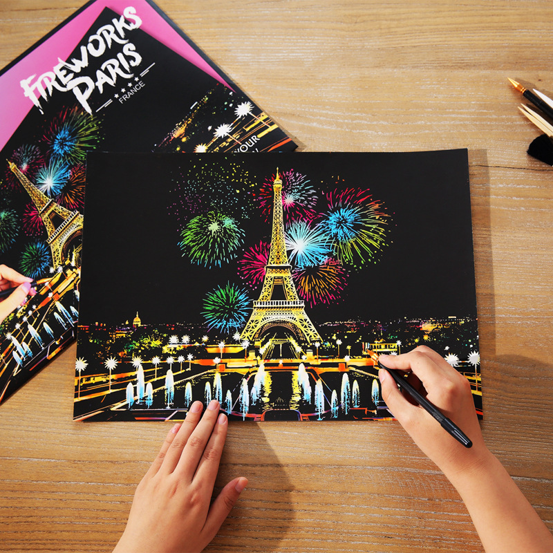 YUELU YUELU Colorful City Ⅲ Adult City Night Scenery Scratch Creative diy Handmade Scratch Factory Outlet