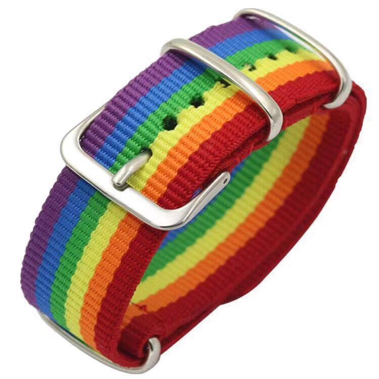 Rainbow strap manufacturers wholesale nylon ins Harajuku rainbow bracelet couple nylon rainbow bracelet