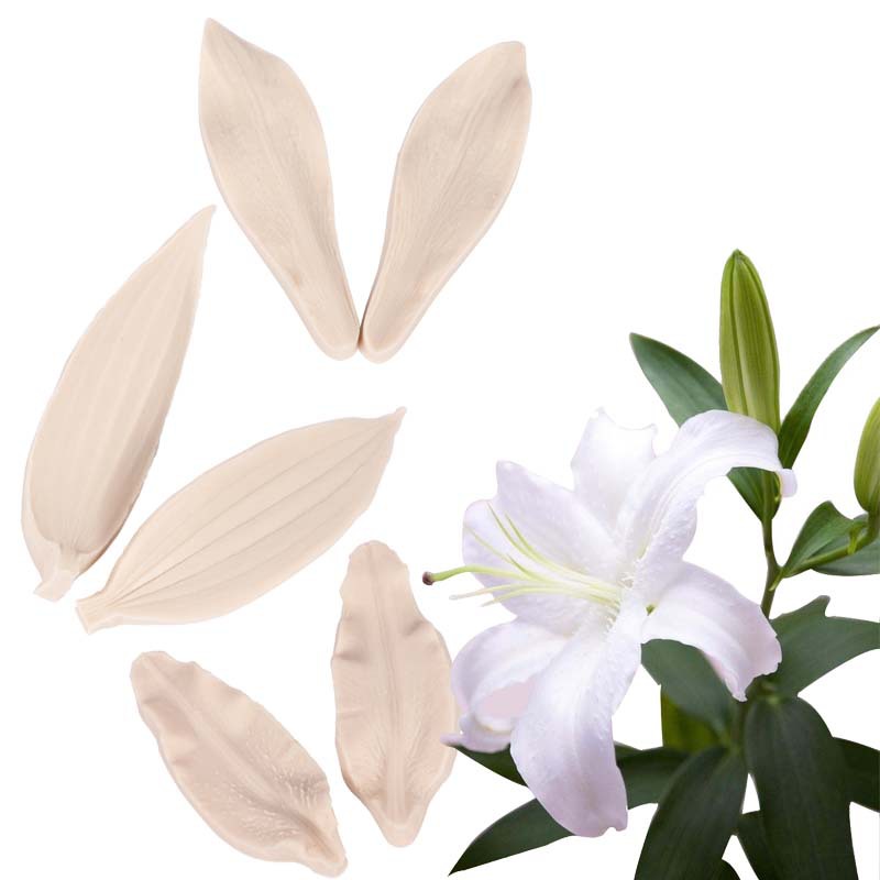 Silicone Mold Lily Flower Petal Leaf Fold Sugar Mold Texture Printing Cake Mold DIY pastry baking