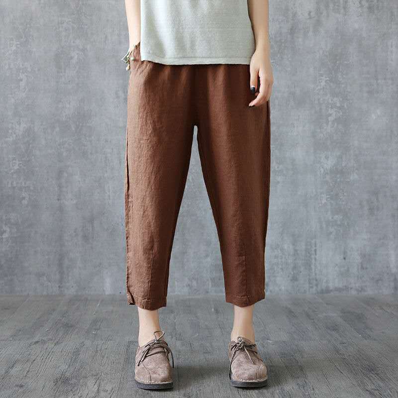 Cross-border large size women's pants spring and summer pants loose Harlan casual pants imitation cotton and radish pants a generation of hair