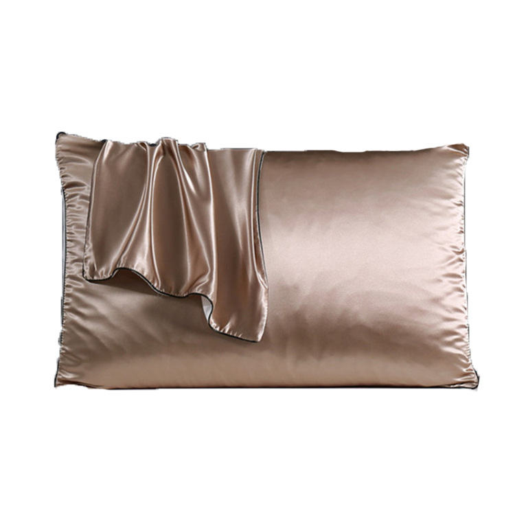 Export Foreign Trade Solid Color Silk Pillow Case Single Silk Pillow Towel Sade Ice Silk Satin Pillow Case