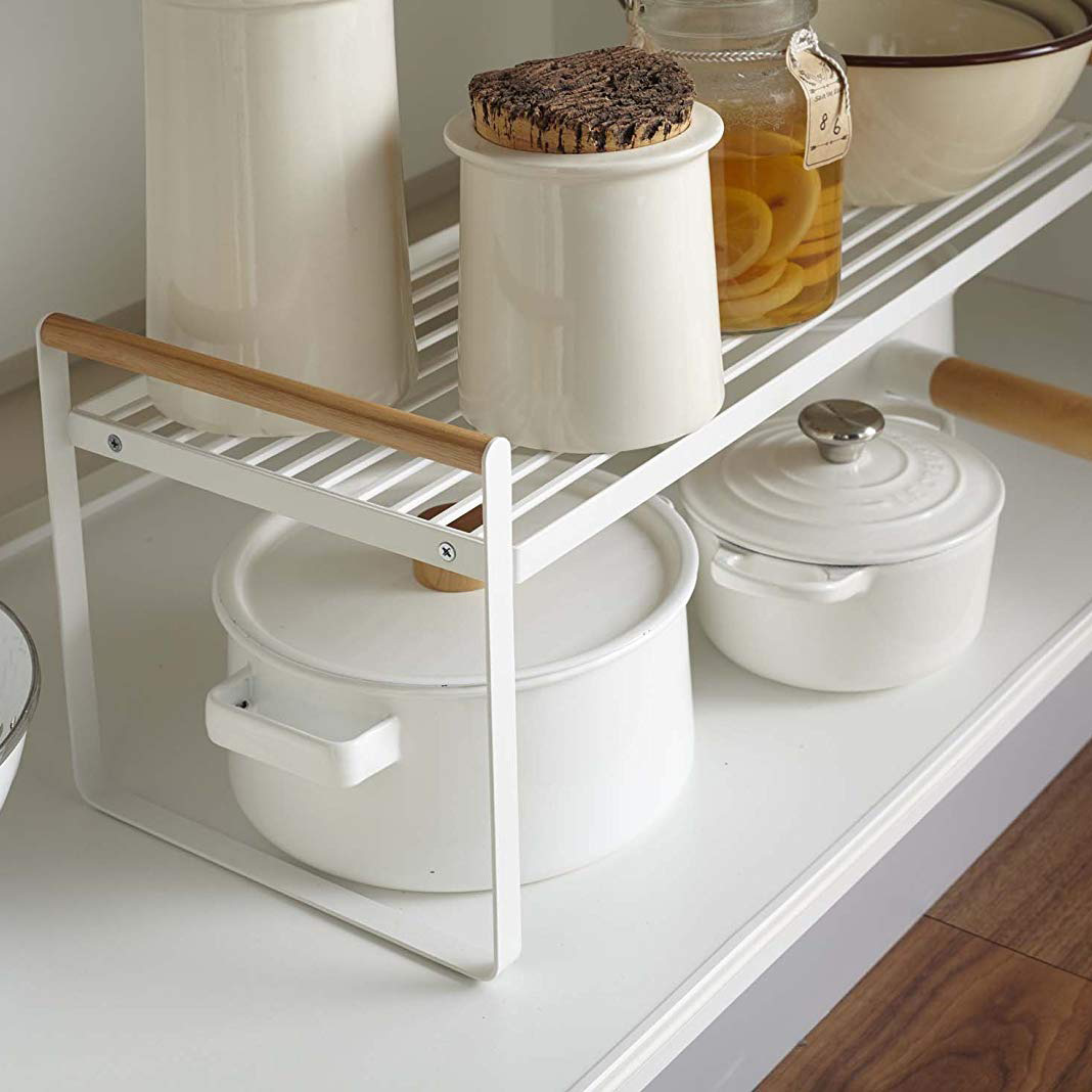 Kitchen supplies layered storage rack bowl dish seasoning storage cabinet inner compartment partition board single double layer pot rack