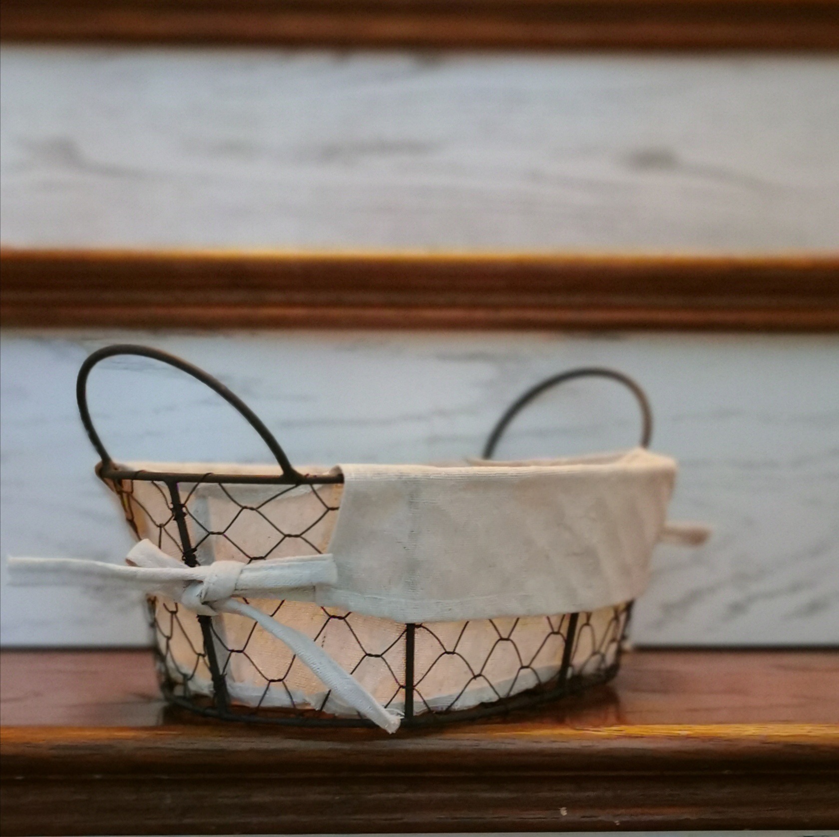Nordic European style ironwork retro storage basket bread basket still life shooting prop dining table kitchen storage non-willow willow woven