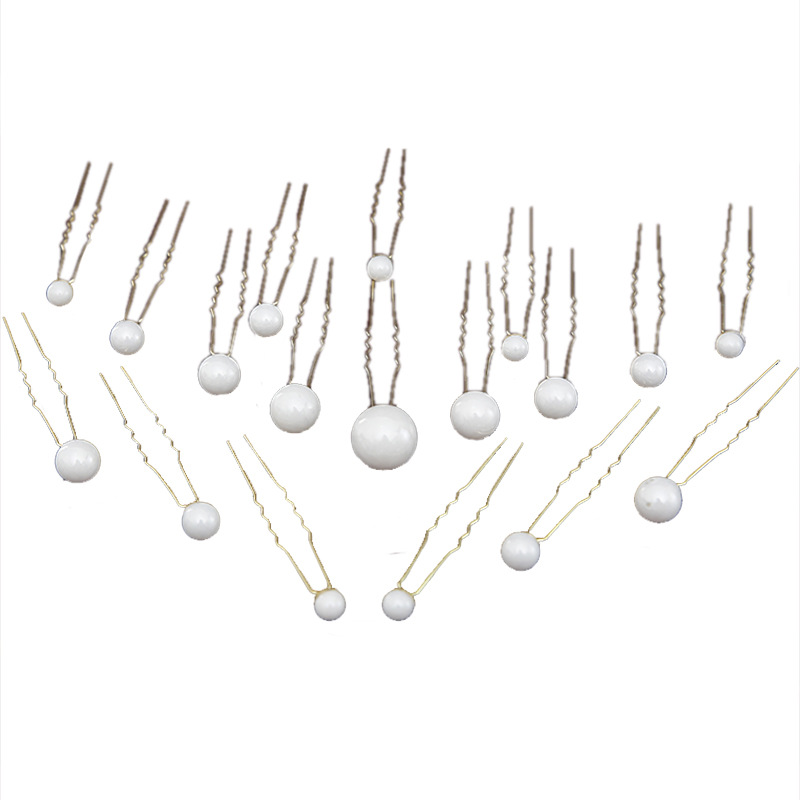 2019 New Bridal Headwear Handmade Hairpin Hair Accessories European and American Retro Makeup Disc Beaded Flower U-shaped Hairpin Accessories